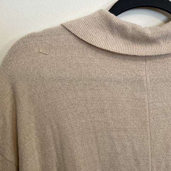 Avec Les Filles Belted Knit Romper Shorts Sweater Lounge Tan Oat Beige - Picture 6 of 10